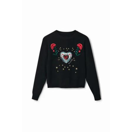 Desigual - Stickade Tröjor & Koftor - Svart - Dam - Storlek: Xl, Dam, Storlek: XL
