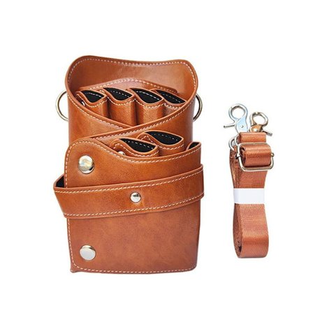 Ægte Læder Saks Taske til Salon Frisør Frisørsalon Orange