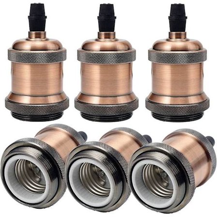 E27 Lamphållare.retro Pendellampa.solid Koppar Taksockel Gör-det-självhängande