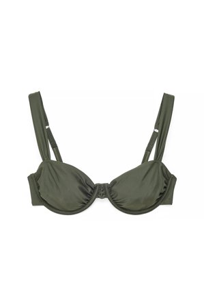 NA-KD Haut de bikini drapé à larges bretelles - Bikinis - Vert - EU 80C