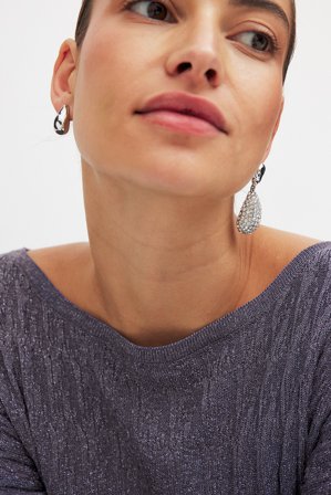 NA-KD Boucles d'oreilles incrustées - Accessoires Nouvel An - Argent - One Size