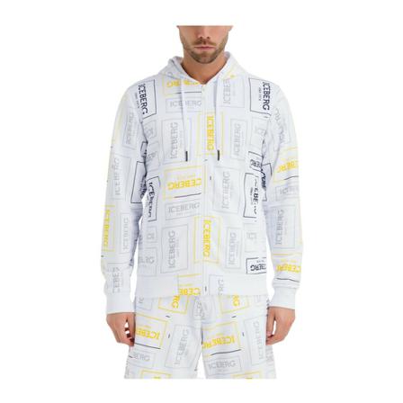 Iceberg, Zipped hooded jacket Wit, Heren, Maat:M