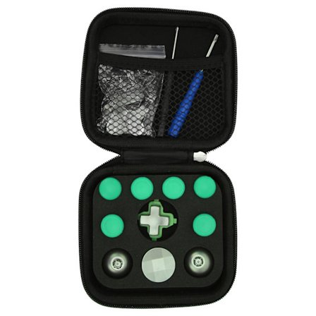 Handtag i metall med knappar - Professionellt ersättningskit i aluminiumlegering för PS4 - Grön