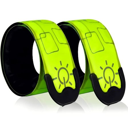Oppladbart LED-armbånd, reflekterende LED-lysarmbånd med USB, sikkerhetslys, LED-klappe sikkerhetsarmbånd gulgrønn