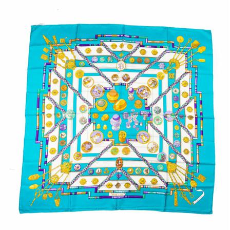 Hermès Vintage, Pre-owned Scarf Blauw, Dames, Maat:ONE Size