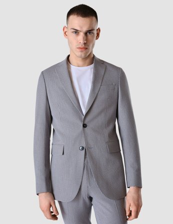 Shaping New Tomorrow - Essential Blazer - Duo Check Blue - Regular Fit - Herre - Størrelse S