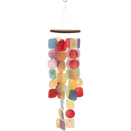 Flerfarget Perlemor Vindklokke, 63 cm, Vindusdekorasjon, Mobil for å Dekorere Vinduer, Terrasse og Balkong