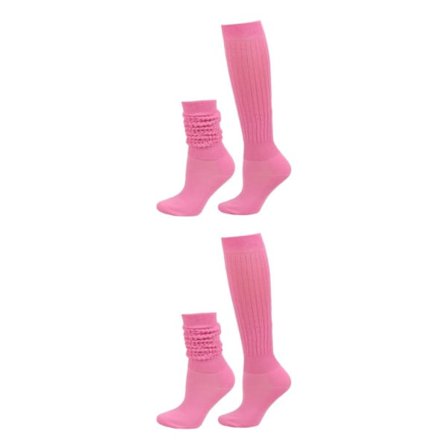 1/2/3/5 2-pack Slitstarka Slouch-strumpor Elasticitet och utsökt Deep Pink 2-set