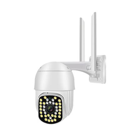 Trådlös hem HD 1080p fullfärg nattvisionskamera inomhus och utomhus WiFi mobiltelefon fjärrkontroll med A-P Hot tvåvägs röstsamtal(Vit)