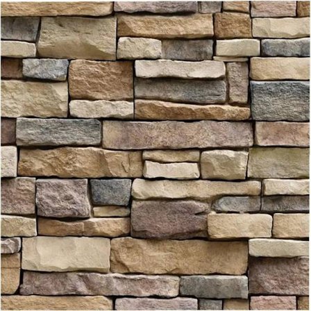 Selvklebende veggpaneler dekorativ steineffekt 3D-paneler PVC steinmur 45cm x 1m