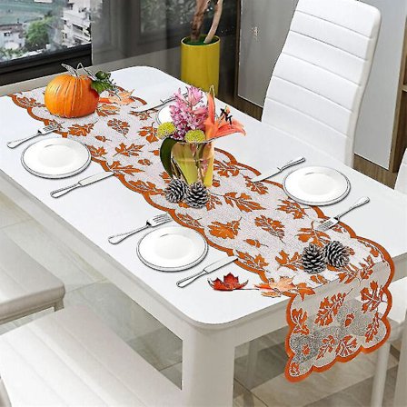 Höstspets Skörde Bordslöpare, Höst Pumpa Lönnlöv Bordsduk