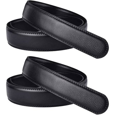 2 kpl miesten pehmeästä nahasta valmistettua automaattivyötä, vyö ilman solkea, 110 cm