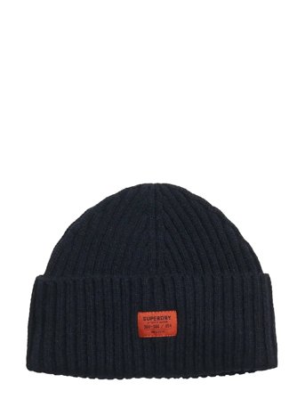 Workwear Knitted Beanie Hat Navy Superdry