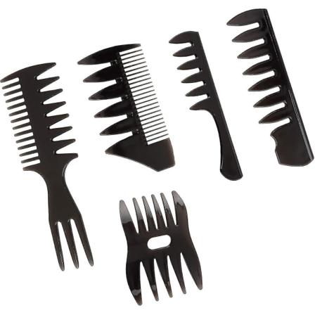 Professionelle stylingkamme, 5 stk. Vintage brede tand teksturerede kamme Frisørkamme Frisør hår kam styling sæt til mænd Frisørsalon (1 sæt