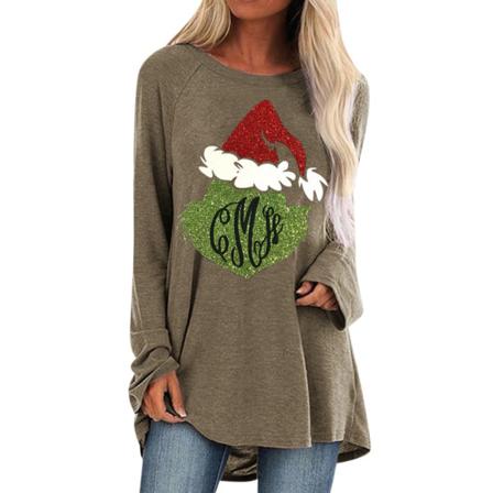 Christmas Crewneck Sweatshirts Dam Casual Lösa Pullover Toppar