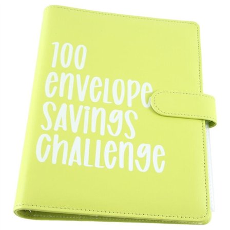 100 kuvert udfordring mappe, spare udfordringer budget enkel og sjov måde at spare penge (grøn)