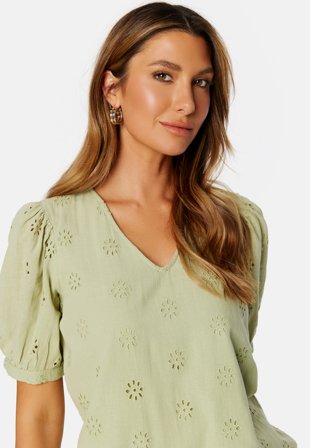 VERO MODA Maja 2/4 V-Neck Top Reseda Klær
