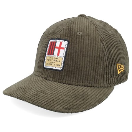 New Era - Green adjustable Czapka Z Daszkiem - AC Milan Est Logo Corduroy 9FIFTY Low Profile Olive Adjustable @ Hatstore