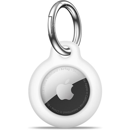 Airtag-holder Air Tag-etui med nøkkelring, ripebestandig Airtags-nøkkelring for Apple Air Tags, Airtag-tilbehør for GPS-objektsøker, hvit
