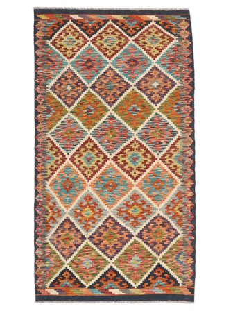 Lite Kelim Afghan Old Style Teppe 101X185 Ull