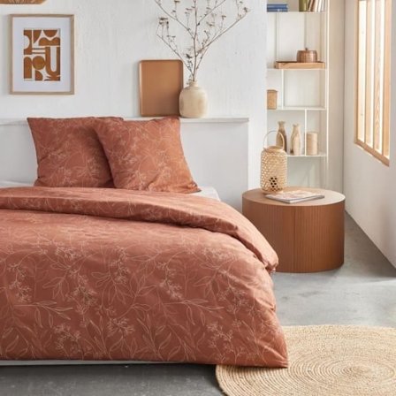 Sängkläder - IDAG Crazy - Blommönster - 2 personer - 220 x 240 cm - Orange