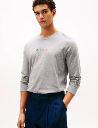 Tommy Hilfiger Brand Love Ls Tee - Grey - S