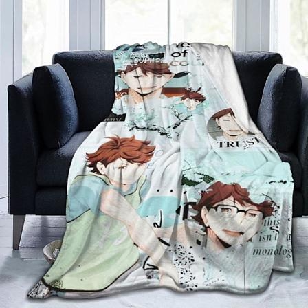 Vintage Haikyuu! Oikawa teppe Pustende koselig seng teppe Flere størrelser for voksne barn Tenåringer Velmatchede soveromstilbehør-g 50x40in 125x100cm
