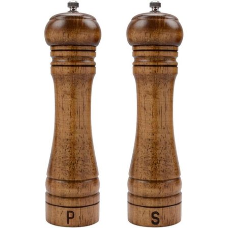 Træ Salt- og Peberkværn med Keramisk Kerne - 8 Armbånd