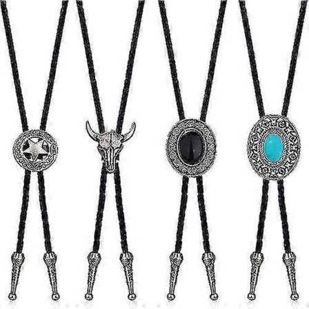 Bolo Tie för Män Western Cowboy Läderhalsband