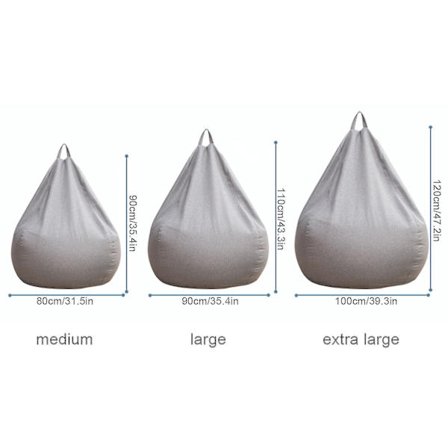 Ekstra store sækkestole Sofa Betræk Lazy Lounger til voksne Børn Indendørs