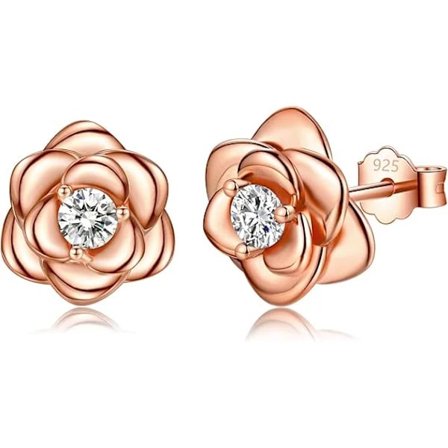 Sterling Sølv Øreringe til Kvinder, Sølv Blomst Cubic Zirconia Allergivenlige Helix Brusk Øreringe Smykker Gaver til Piger Rosaguld