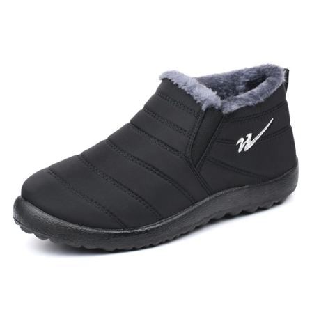 Herr Flat Mid Top Plysch Foder Mode Boot Elastiska Vinterskor