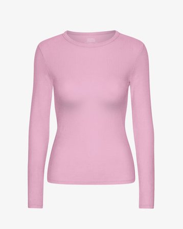 Women Organic Rib LS T-Shirt - Cherry Blossom - Female - XS - Sustainable material - Ethical production