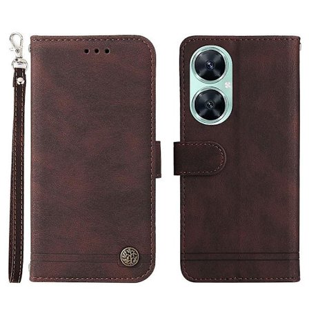 Präglat Läderplånboksfodral med Ställ för Huawei Nova 11i / Maimang 20 / Enjoy 60 Pro[mo]