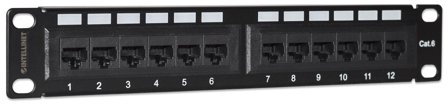 INTELLINET 10" Cat6 Patch Panel F-FEEDS