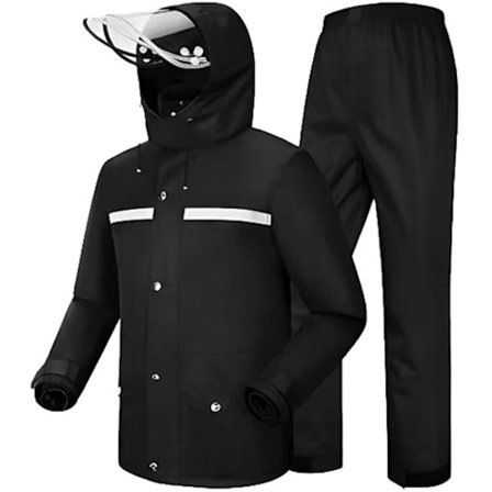 Regnfrakke - Velegnet til både mænd og kvinder - EVA materiale - Let og vandafvisende - Regn- og snebestandig frakke - Størrelse XXL