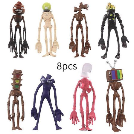 8 kpl Siren Head -toimintahahmo lelu Urban Legend Foundation Sirenhead -nukke kauhu malli lasten lahja