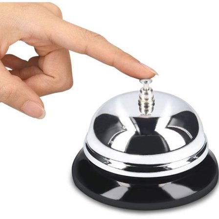 Bar bjelle - Klar lydkvalitet - Egnet for restauranter, hoteller og resepsjonsområder (sølv)