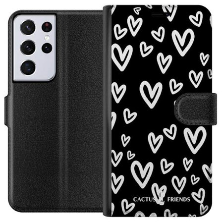 Yhteensopiva Lompakkokotelo Samsung Samsung Galaxy S21 Ultra 5G Cactus and Friends - Handdrawn Love Chaos