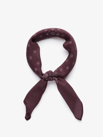 John Henric Men's Bordeaux Paisley Bandana Size