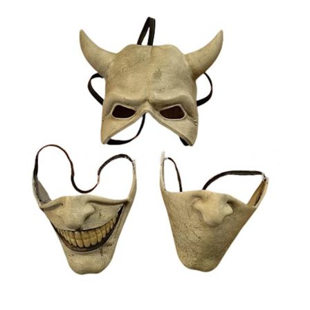 Sort Telefon Maske, Cosplay Maske Horror Halloween Rekvisit Tilbehør (Sæt med Tre)