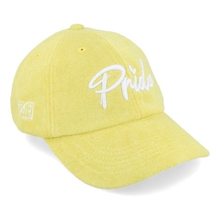 Fair - Jaune unconstructed Casquette - 3d Pride Logo Frotte Terry Yellow Dad Cap @ Hatstore