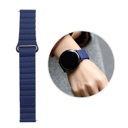 Garmin Vivomove 3S klockarmband i äkta läder - Mörkblå