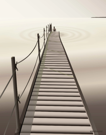 Vissevasse Poster "Evening Dip" 50x70cm