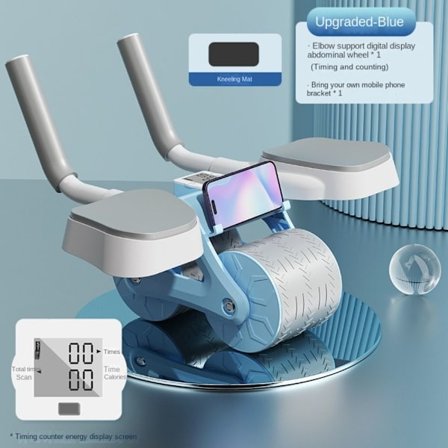 Abdominal Wheel Automatisk Rebound Abdominal Wheel BLÅ