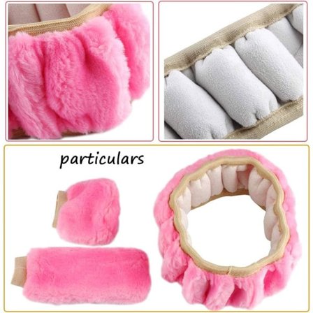 RYI)*Vinterplysch rattmuff rosa överdrag fluffig ratt*