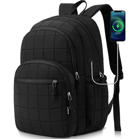 Laptop-ryggsekk, vattert college-skolesekk for kvinner - Stilig reisedagssekk med USB-port, vanntett skolesekk for tenåringer og profesjonelle