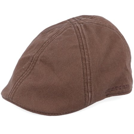 Stetson - Braun Flatcap Cap - Texas Cotton Brown Flat Cap @ Hatstore