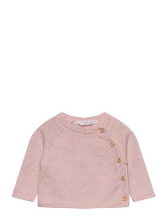 Mango Buttons Detail Knit Sweater - Pink - 0-1M