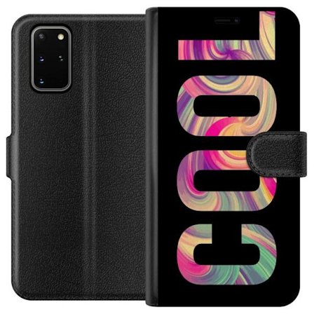 Kompatibel Tegnebogsetui til Samsung Samsung Galaxy S20+ Modern typografisk kunst med ordet LOVE i flydende regnbuefarver mod sort baggrund, der skabe